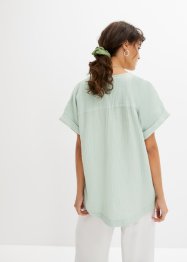 Musselin-Bluse mit Knopfleiste und Tasche, bpc bonprix collection