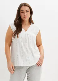 Top avec broderie anglaise, bonprix