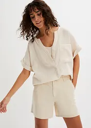 Blouse manches courtes en gaze de coton, bonprix