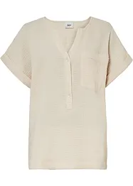Blouse manches courtes en gaze de coton, bonprix