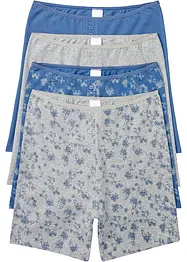 Lot de 4 boxers coton femme longs, taille haute, bonprix