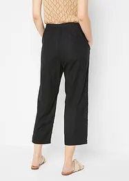 Pantalon 3/4 taille haute et confortable avec lin, bonprix