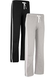 2er-Pack Baumwoll-Sweathose, gerade geschnitten, bpc bonprix collection