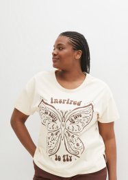 T-shirt coton avec imprimé placé, bpc bonprix collection