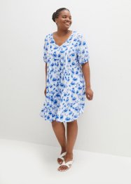 Tunika-Web-Kleid mit Spitzendetails und Ballonärmeln, knieumspielend, bpc bonprix collection