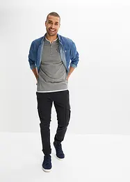 Henleyshirt, Kurzarm (2er Pack) aus reiner Bio-Baumwolle, bonprix