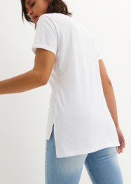 Baumwoll T-Shirt mit Seitenschlitz und Druck, bpc bonprix collection