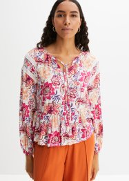 bedruckte Bluse mit Spitze aus nachhaltiger Viskose, BODYFLIRT