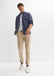 Pantalon cargo extensible Slim Fit confort pour le ventre, Straight, bpc bonprix collection