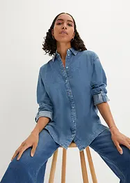 Chemisier en jean extensible oversize, bonprix