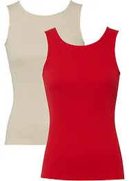 Lot de 2 tops côtelés en coton, bonprix