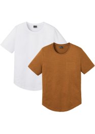 T-Shirt aus Bio Baumwolle mit Brusttasche (2er Pack), RAINBOW