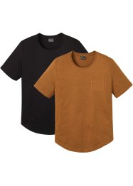 T-Shirt aus Bio Baumwolle mit Brusttasche (2er Pack), RAINBOW