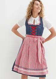 Dirndl in Jeansoptik mit Schürze, knieumspielend (2-tlg.Set), bonprix