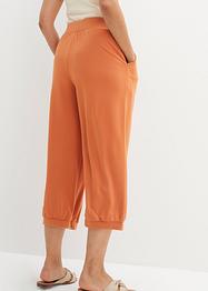 Pantalon large en Punto di Roma avec tour de taille confortable et bords-côtes à la base, bpc bonprix collection