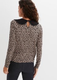 T-shirt léopard avec col, BODYFLIRT