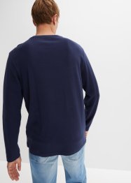 T-shirt manches longues en coton piqué gaufré, bpc bonprix collection