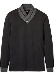 Langarmshirt mit Schalkragen, Slim Fit, RAINBOW