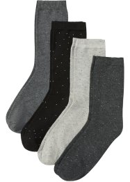 Socken (4er Pack) mit Bio Baumwolle aus Effektgarn, bpc bonprix collection