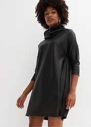 Lederimitat-Kleid mit Schalkragen, bonprix