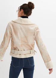 Biker-Jacke mit Fellimitat, BODYFLIRT