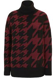 Pull col roulé à motif pied-de-coq, bpc selection