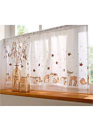 Bio Baumwoll Scheibengardine mit Waldtier-Druck, bpc living bonprix collection
