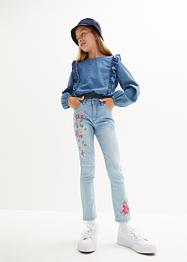 Mädchen Jeans Bluse mit Rüschen, bpc bonprix collection