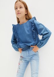 Mädchen Jeans Bluse mit Rüschen, bpc bonprix collection