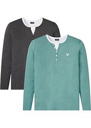 Lot de 2 T-shirts 2 en 1, manches longues, bpc bonprix collection