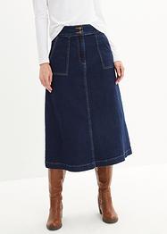 Jeansrock mit aufgesetzten Taschen, A-Linie, bpc bonprix collection