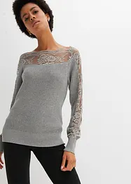 Pullover mit Spitze, bonprix