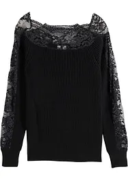 Pullover mit Spitze, bonprix