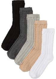 Socken (5er Pack)mit Bio Baumwolle und Zopfmuster, bpc bonprix collection