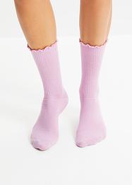 Rippsocken (4er Pack) mit Rüschenkante mit Bio-Baumwolle, bpc bonprix collection