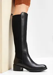 Bottes à tige large en cuir, bonprix