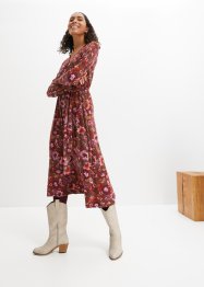 Jerseykleid mit V-Ausschnitt und Bindeband, bpc bonprix collection