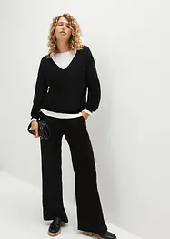 Oversize-Pullover mit tiefem V-Ausschnitt, bonprix