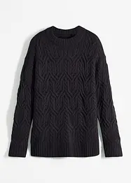 Rundhals-Pullover mit Zopfmuster, bonprix