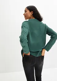 Rundhals-Pullover mit Zopfmuster, bonprix