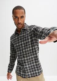 Chemise manches longues en flanelle, Slim Fit, bpc selection