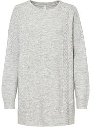 Oversize-Pullover mit Zopfmuster, RAINBOW