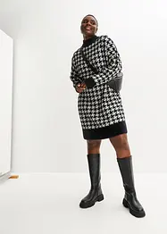 Robe en maille à motif pied-de-coq, bonprix