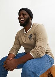 Lot de 2 T-shirts col Henley à manches longues, John Baner JEANSWEAR