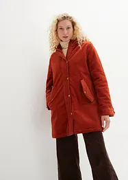 Warmer Cord-Parka mit Teddy-Futter in der Kapuze, in A-Linie, bonprix