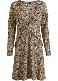 Robe en jersey léopard avec détail noué, BODYFLIRT