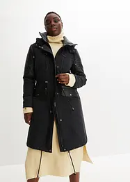 Long-Parka mit Lederimitateinsatz, bonprix