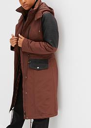 Long-Parka mit Lederimitateinsatz, RAINBOW