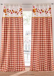 Bio Baumwoll Vorhang mit Blätterdruck (1er Pack), bpc living bonprix collection