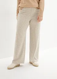 Pantalon extensible à motif pied-de-poule, Wide leg, bonprix